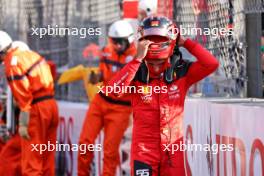 Carlos Sainz Jr (ESP) Ferrari crashed in the second practice session. 26.05.2023. Formula 1 World Championship, Rd 7, Monaco Grand Prix, Monte Carlo, Monaco, Practice Day.