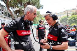 (L to R): Alessandro Alunni Bravi (ITA) Alfa Romeo F1 Team Managing Director and Team Representative with Xevi Pujolar (ESP) Alfa Romeo F1 Team Head of Trackside Engineering on the grid. 28.05.2023. Formula 1 World Championship, Rd 7, Monaco Grand Prix, Monte Carlo, Monaco, Race Day.