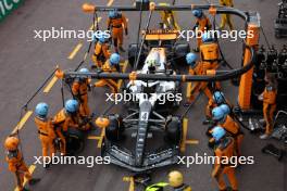 Lando Norris (GBR) McLaren MCL60 makes a pit stop. 28.05.2023. Formula 1 World Championship, Rd 7, Monaco Grand Prix, Monte Carlo, Monaco, Race Day.