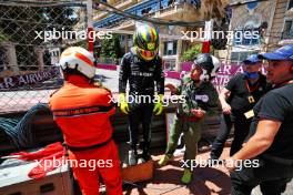 Lewis Hamilton (GBR) Mercedes AMG F1 crashed in the third practice session. 27.05.2023. Formula 1 World Championship, Rd 7, Monaco Grand Prix, Monte Carlo, Monaco, Qualifying Day.