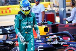 Second placed Fernando Alonso (ESP) Aston Martin F1 Team in qualifying parc ferme. 27.05.2023. Formula 1 World Championship, Rd 7, Monaco Grand Prix, Monte Carlo, Monaco, Qualifying Day.