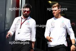 (L to R): Adam McDaid (GBR) Mercedes AMG F1 Senior Media Manager with Mick Schumacher (GER) Mercedes AMG F1 Reserve Driver. 27.05.2023. Formula 1 World Championship, Rd 7, Monaco Grand Prix, Monte Carlo, Monaco, Qualifying Day.