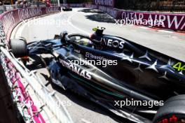 Lewis Hamilton (GBR) Mercedes AMG F1 W14 crashed in the third practice session. 27.05.2023. Formula 1 World Championship, Rd 7, Monaco Grand Prix, Monte Carlo, Monaco, Qualifying Day.