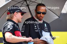 (L to R): Valtteri Bottas (FIN) Alfa Romeo F1 Team and Lewis Hamilton (GBR) Mercedes AMG F1 on the drivers' parade. 28.05.2023. Formula 1 World Championship, Rd 7, Monaco Grand Prix, Monte Carlo, Monaco, Race Day.
