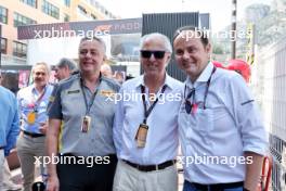 (L to R): Mario Isola (ITA) Pirelli Racing Manager and Marco Tronchetti Provera (ITA) Pirelli Chairman with Matteo Lunelli (ITA) Ferrari Trento President and CEO. 28.05.2023. Formula 1 World Championship, Rd 7, Monaco Grand Prix, Monte Carlo, Monaco, Race Day.