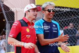 (L to R): Charles Leclerc (MON) Ferrari and Alexander Albon (THA) Williams Racing on the drivers' parade. 28.05.2023. Formula 1 World Championship, Rd 7, Monaco Grand Prix, Monte Carlo, Monaco, Race Day.