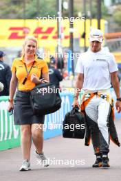 (L to R): Sophie Ogg (GBR) McLaren Communications Director with Lando Norris (GBR) McLaren. 25.05.2023. Formula 1 World Championship, Rd 7, Monaco Grand Prix, Monte Carlo, Monaco, Preparation Day.
