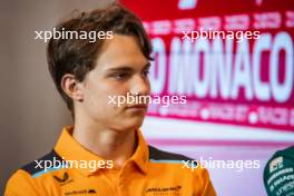 Oscar Piastri (AUS) McLaren in the FIA Press Conference. 25.05.2023. Formula 1 World Championship, Rd 7, Monaco Grand Prix, Monte Carlo, Monaco, Preparation Day.