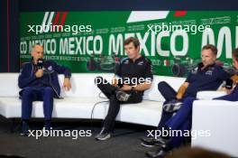 (L to R): Franz Tost (AUT) AlphaTauri Team Principal; Bruno Famin (FRA) Alpine Motorsports Vice President; and Christian Horner (GBR) Red Bull Racing Team Principal, in the FIA Press Conference. 27.10.2023. Formula 1 World Championship, Rd 20, Mexican Grand Prix, Mexico City, Mexico, Practice Day.