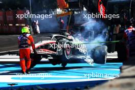 Kevin Magnussen (DEN) Haas VF-23 crashed out of the race. 29.10.2023. Formula 1 World Championship, Rd 20, Mexican Grand Prix, Mexico City, Mexico, Race Day.