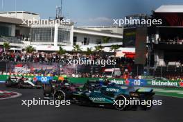 Valtteri Bottas (FIN) Alfa Romeo F1 Team C43 and Lance Stroll (CDN) Aston Martin F1 Team AMR23 collide. 29.10.2023. Formula 1 World Championship, Rd 20, Mexican Grand Prix, Mexico City, Mexico, Race Day.