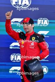 Charles Leclerc (MON) Ferrari SF-23 celebrates his pole position in qualifying parc ferme. 28.10.2023. Formula 1 World Championship, Rd 20, Mexican Grand Prix, Mexico City, Mexico, Qualifying Day.