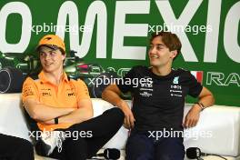 (L to R): Oscar Piastri (AUS) McLaren and George Russell (GBR) Mercedes AMG F1 in the FIA Press Conference. 26.10.2023. Formula 1 World Championship, Rd 20, Mexican Grand Prix, Mexico City, Mexico, Preparation Day.