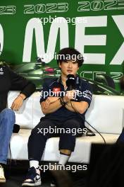 Yuki Tsunoda (JPN) AlphaTauri in the FIA Press Conference. 26.10.2023. Formula 1 World Championship, Rd 20, Mexican Grand Prix, Mexico City, Mexico, Preparation Day.