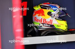 The helmet of Sergio Perez (MEX) Red Bull Racing. 05.05.2023. Formula 1 World Championship, Rd 5, Miami Grand Prix, Miami, Florida, USA, Practice Day.