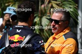 Zak Brown (USA) McLaren Executive Director with Daniel Ricciardo (AUS) Red Bull Racing Reserve and Third Driver. 05.05.2023. Formula 1 World Championship, Rd 5, Miami Grand Prix, Miami, Florida, USA, Practice Day.