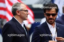 (L to R): Stefano Domenicali (ITA) Formula One President and CEO with Mohammed Bin Sulayem (UAE) FIA President on the grid. 07.05.2023. Formula 1 World Championship, Rd 5, Miami Grand Prix, Miami, Florida, USA, Race Day.