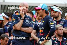 (L to R): Adrian Newey (GBR) Red Bull Racing Chief Technical Officer with Sergio Perez (MEX) Red Bull Racing. 07.05.2023. Formula 1 World Championship, Rd 5, Miami Grand Prix, Miami, Florida, USA, Race Day.