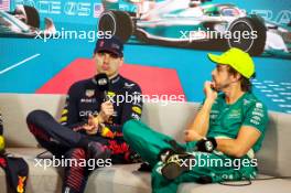 (L to R): Max Verstappen (NLD) Red Bull Racing and Fernando Alonso (ESP) Aston Martin F1 Team in the post race FIA Press Conference. 07.05.2023. Formula 1 World Championship, Rd 5, Miami Grand Prix, Miami, Florida, USA, Race Day.