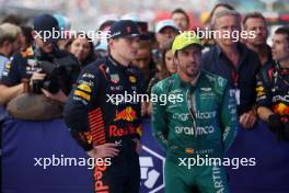 (L to R): race winner Max Verstappen (NLD) Red Bull Racing with third placed Fernando Alonso (ESP) Aston Martin F1 Team in parc ferme. 07.05.2023. Formula 1 World Championship, Rd 5, Miami Grand Prix, Miami, Florida, USA, Race Day.
