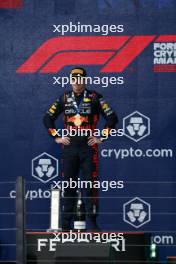 Race winner Max Verstappen (NLD) Red Bull Racing on the podium. 07.05.2023. Formula 1 World Championship, Rd 5, Miami Grand Prix, Miami, Florida, USA, Race Day.