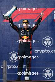 Race winner Max Verstappen (NLD) Red Bull Racing celebrates on the podium. 07.05.2023. Formula 1 World Championship, Rd 5, Miami Grand Prix, Miami, Florida, USA, Race Day.