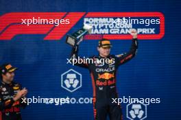 Race winner Max Verstappen (NLD) Red Bull Racing celebrates on the podium. 07.05.2023. Formula 1 World Championship, Rd 5, Miami Grand Prix, Miami, Florida, USA, Race Day.