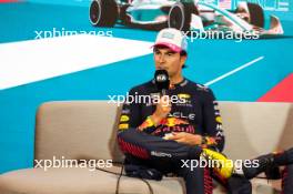 Sergio Perez (MEX) Red Bull Racing in the post race FIA Press Conference. 07.05.2023. Formula 1 World Championship, Rd 5, Miami Grand Prix, Miami, Florida, USA, Race Day.