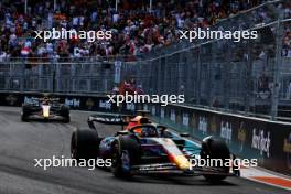 Race winner Max Verstappen (NLD) Red Bull Racing RB19 celebrates at the end of the race ahead of second placed team mate Sergio Perez (MEX) Red Bull Racing RB19. 07.05.2023. Formula 1 World Championship, Rd 5, Miami Grand Prix, Miami, Florida, USA, Race Day.