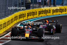 Sergio Perez (MEX) Red Bull Racing RB19 leads team mate Max Verstappen (NLD) Red Bull Racing RB19. 07.05.2023. Formula 1 World Championship, Rd 5, Miami Grand Prix, Miami, Florida, USA, Race Day.