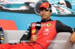 Carlos Sainz Jr (ESP) Ferrari in the post qualifying FIA Press Conference. 06.05.2023. Formula 1 World Championship, Rd 5, Miami Grand Prix, Miami, Florida, USA, Qualifying Day.