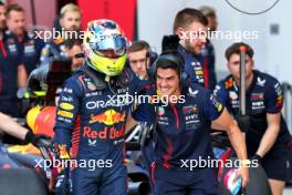 Sergio Perez (MEX) Red Bull Racing celebrates his pole position in qualifying parc ferme with Jo Canales, Red Bull Racing Personal Trainer. 06.05.2023. Formula 1 World Championship, Rd 5, Miami Grand Prix, Miami, Florida, USA, Qualifying Day.