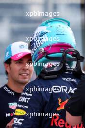 (L to R): Pole sitter Sergio Perez (MEX) Red Bull Racing with team mate Max Verstappen (NLD) Red Bull Racing in qualifying parc ferme. 06.05.2023. Formula 1 World Championship, Rd 5, Miami Grand Prix, Miami, Florida, USA, Qualifying Day.