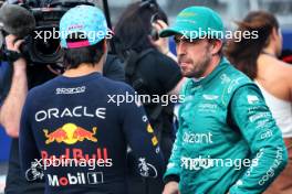 (L to R): Pole sitter Sergio Perez (MEX) Red Bull Racing with second placed Fernando Alonso (ESP) Aston Martin F1 Team in qualifying parc ferme. 06.05.2023. Formula 1 World Championship, Rd 5, Miami Grand Prix, Miami, Florida, USA, Qualifying Day.