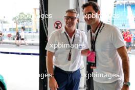 (L to R): Bernd Maylander (GER) FIA Safety Car Driver with Roger Federer (SUI) Tennis Player. 07.05.2023. Formula 1 World Championship, Rd 5, Miami Grand Prix, Miami, Florida, USA, Race Day.