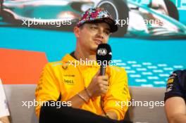 Lando Norris (GBR) McLaren in the FIA Press Conference. 04.05.2023. Formula 1 World Championship, Rd 5, Miami Grand Prix, Miami, Florida, USA, Preparation Day.