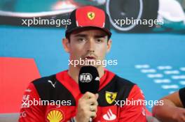 Charles Leclerc (MON) Ferrari in the FIA Press Conference. 04.05.2023. Formula 1 World Championship, Rd 5, Miami Grand Prix, Miami, Florida, USA, Preparation Day.