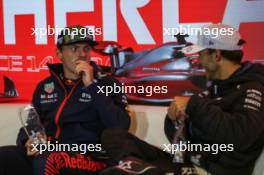(L to R): Max Verstappen (NLD) Red Bull Racing and Pierre Gasly (FRA) Alpine F1 Team in the post race FIA Press Conference. 27.08.2023. Formula 1 World Championship, Rd 14, Dutch Grand Prix, Zandvoort, Netherlands, Race Day.
