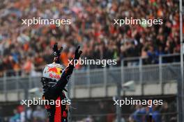 Race winner Max Verstappen (NLD) Red Bull Racing celebrates in parc ferme. 27.08.2023. Formula 1 World Championship, Rd 14, Dutch Grand Prix, Zandvoort, Netherlands, Race Day.