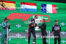 The podium (L to R): Fernando Alonso (ESP) Aston Martin F1 Team, second; Max Verstappen (NLD) Red Bull Racing, race winner; Pierre Gasly (FRA) Alpine F1 Team, third. 27.08.2023. Formula 1 World Championship, Rd 14, Dutch Grand Prix, Zandvoort, Netherlands, Race Day.