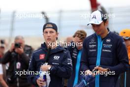 (L to R): Liam Lawson (NZL) AlphaTauri with Alexander Albon (THA) Williams Racing on the drivers' parade. 27.08.2023. Formula 1 World Championship, Rd 14, Dutch Grand Prix, Zandvoort, Netherlands, Race Day.