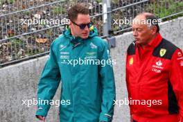 (L to R): Stoffel Vandoorne (BEL) Aston Martin F1 Team Test and Reserve Driver with Frederic Vasseur (FRA) Ferrari Team Principal. 27.08.2023. Formula 1 World Championship, Rd 14, Dutch Grand Prix, Zandvoort, Netherlands, Race Day.