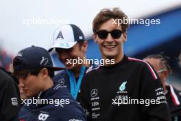 George Russell (GBR) Mercedes AMG F1 with Alexander Albon (THA) Williams Racing on the drivers' parade. 27.08.2023. Formula 1 World Championship, Rd 14, Dutch Grand Prix, Zandvoort, Netherlands, Race Day.