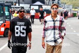 (L to R): Lewis Hamilton (GBR) Mercedes AMG F1 with team mate George Russell (GBR) Mercedes AMG F1. 24.08.2023. Formula 1 World Championship, Rd 14, Dutch Grand Prix, Zandvoort, Netherlands, Preparation Day.