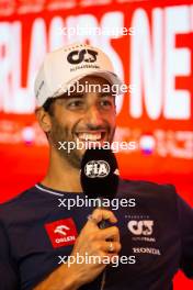 Daniel Ricciardo (AUS) AlphaTauri in the FIA Press Conference. 24.08.2023. Formula 1 World Championship, Rd 14, Dutch Grand Prix, Zandvoort, Netherlands, Preparation Day.