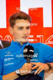Logan Sargeant (USA) Williams Racing in the FIA Press Conference. 24.08.2023. Formula 1 World Championship, Rd 14, Dutch Grand Prix, Zandvoort, Netherlands, Preparation Day.