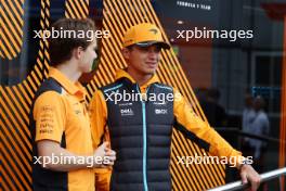 (L to R): Oscar Piastri (AUS) McLaren with Lando Norris (GBR) McLaren. 24.08.2023. Formula 1 World Championship, Rd 14, Dutch Grand Prix, Zandvoort, Netherlands, Preparation Day.