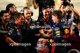 Max Verstappen (NLD) Red Bull Racing celebrates his pole position with the team in qualifying parc ferme. 06.10.2023 Formula 1 World Championship, Rd 18, Qatar Grand Prix, Doha, Qatar, Qualifying Day.