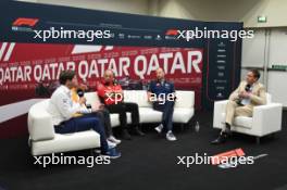 (L to R): James Vowles (GBR) Williams Racing Team Principal; Andrea Stella (ITA) McLaren Team Principal; Frederic Vasseur (FRA) Ferrari Team Principal; and Peter Bayer, AlphaTauri Chief Executive Officer, in the FIA Press Conference. 06.10.2023 Formula 1 World Championship, Rd 18, Qatar Grand Prix, Doha, Qatar, Qualifying Day.