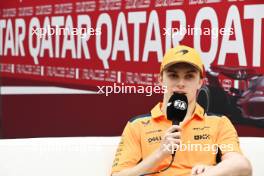 Oscar Piastri (AUS) McLaren, in the post race FIA Press Conference. 08.10.2023. Formula 1 World Championship, Rd 18, Qatar Grand Prix, Doha, Qatar, Race Day.